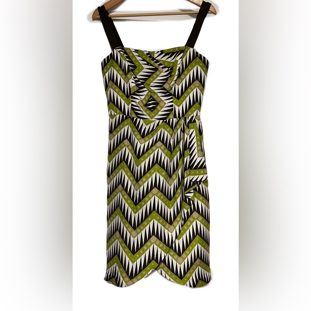 Milly silk faux wrap dress